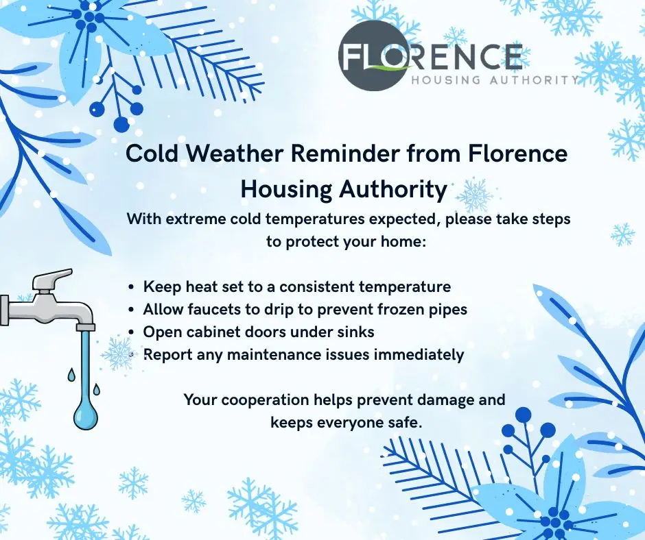 Cold Weather Reminder from Florence Housing Authority
