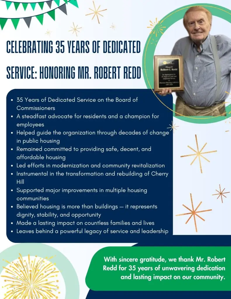 35 years of dedicated service by Mr. Robert Redd.